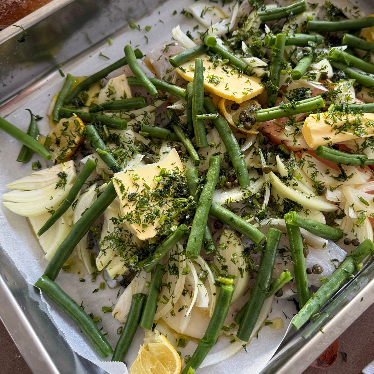 Baked Lemon Butter Barramundi with Green Beans
