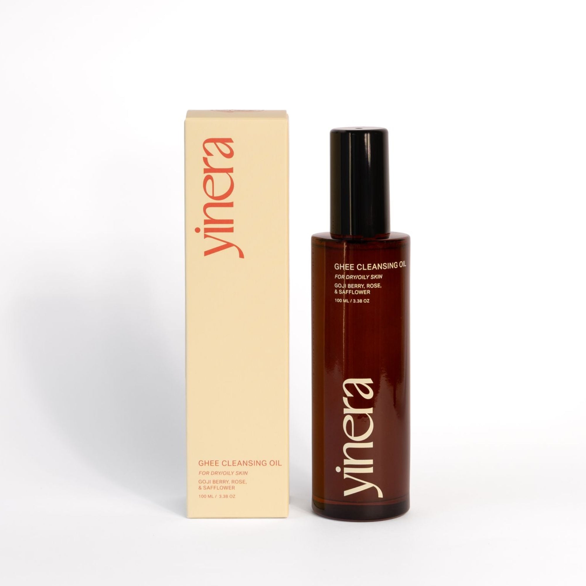 Yinera ghee cleansing oil amber bottle yellow box | yinera tallow skincare