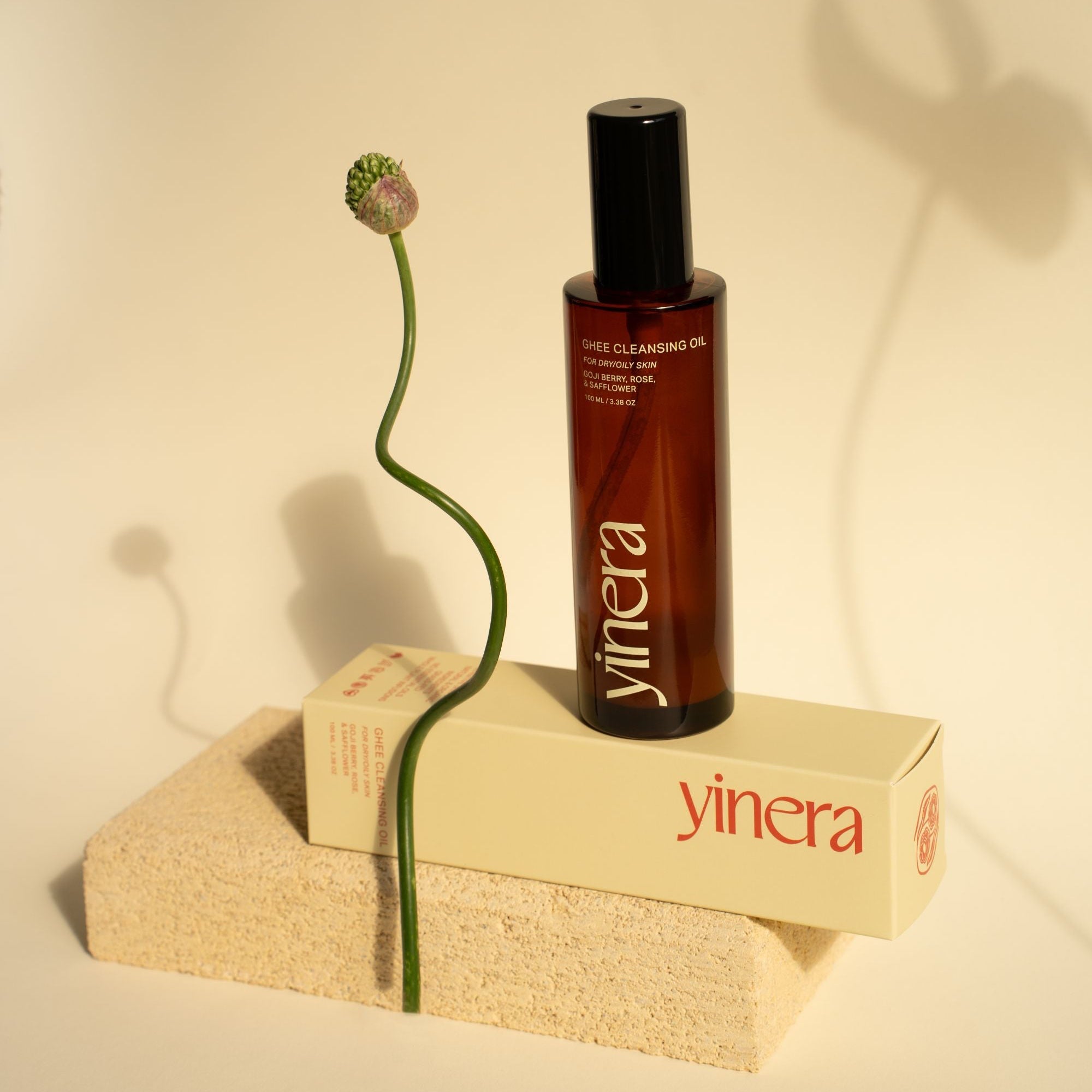 amber bottle yellow box | yinera ghee cleansing oil | yinera tallow skincare